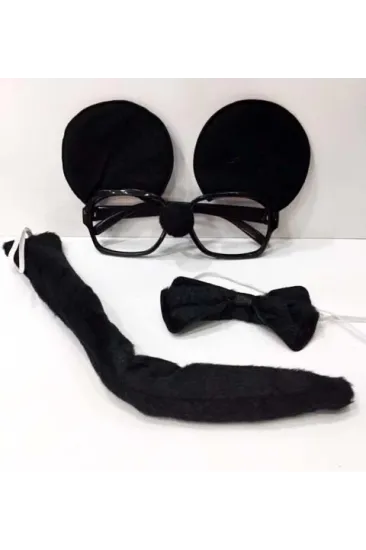 Mickey Mouse Gözlüğü Papyonu Kuyruğu Seti Mickey Mouse Gözlüğü Papyonu Kuyruğu Seti