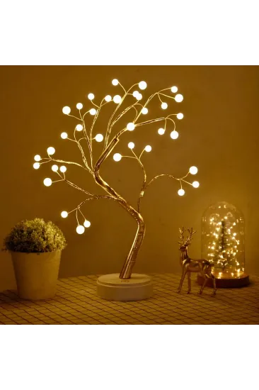 Işıklı Ağaç İnci Led Dekoratif Masa Üstü Led Işık Işıklı Ağaç İnci Led Dekoratif Masa Üstü Led Işık