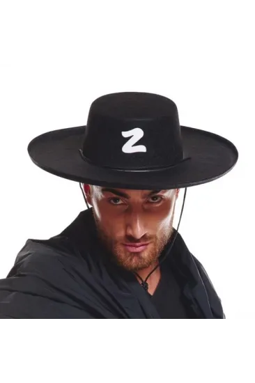 Z Logolu Yetişkin Boy Bağcıklı Zorro Şapkası Z Logolu Yetişkin Boy Bağcıklı Zorro Şapkası