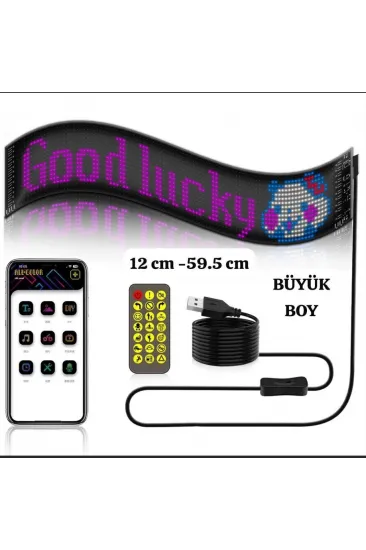 Led Ekran Matrix Panel Cama Yapışan En Büyük Boy 16x96 Led Sayısı Araba Yazısı 12cm-59.5cm Led Ekran Matrix Panel Cama Yapışan En Büyük Boy 16x96 Led Sayısı Araba Yazısı 12cm-59.5cm