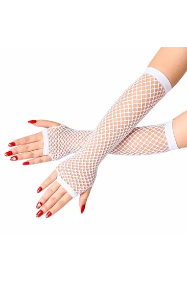 80’ler 90’lar Retro Beyaz File Parmaksız Eldiven 26 Cm 80’ler 90’lar Retro Beyaz File Parmaksız Eldiven 26 Cm