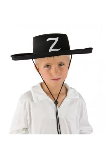 Z Logolu Çocuk Boy Bağcıklı Zorro Şapkası Z Logolu Çocuk Boy Bağcıklı Zorro Şapkası