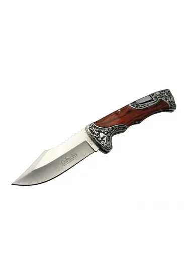 A3157a Av / Kamp Çakı 23 Cm - Gül Ağacı İşlemeli Saplı