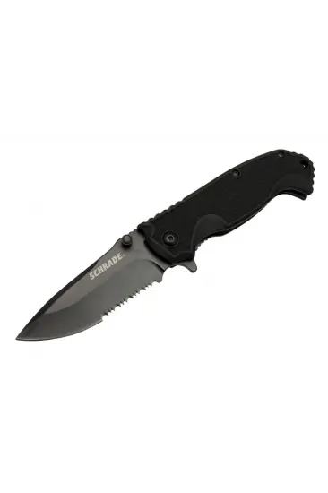 Schrade 5-1 Siyah Kamp Çakı 20cm- Yarı Otomatik, Testere Detaylı, Kemerlikli Schrade 5-1 Siyah Kamp Çakı 20cm- Yarı Otomatik, Testere Detaylı, Kemerlikli
