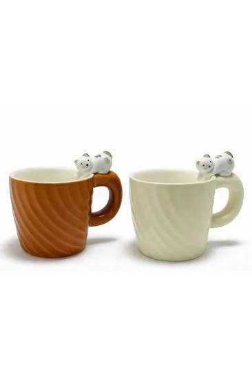 3d Kedi Figürlü Desenli Kupa Bardak Alk5033