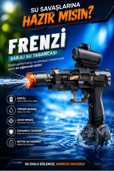 Sarjlı Otomatik Su Tabancası Led Işıklı Geniş Su Hazneli Gerçekçi Geri Tepme Efektli Uzak Menzilli Sarjlı Otomatik Su Tabancası Led Işıklı Geniş Su Hazneli Gerçekçi Geri Tepme Efektli Uzak Menzilli