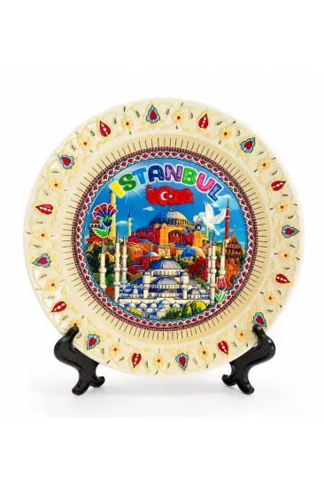 İstanbul Temalı Porselen Dekoratif Tabak 20 Cm Alk5846 İstanbul Temalı Porselen Dekoratif Tabak 20 Cm Alk5846