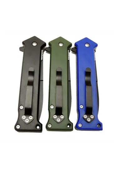 4352 Mavi Bas - Çek Kamp Çakı 20cm- Otomatik, Kemerlikli 4352 Mavi Bas - Çek Kamp Çakı 20cm- Otomatik, Kemerlikli