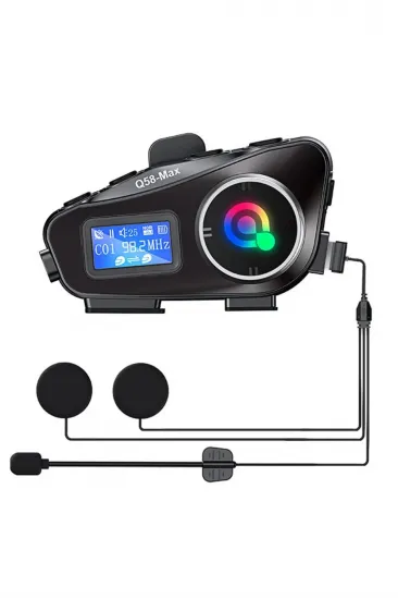 Q58-max Radyolu 2 Kişi Bağlantılı Bluetooth Kask Kulaklık Ekranlı Fenerli Müzik Ve Telsiz Intercom Q58-max Radyolu 2 Kişi Bağlantılı Bluetooth Kask Kulaklık Ekranlı Fenerli Müzik Ve Telsiz Intercom