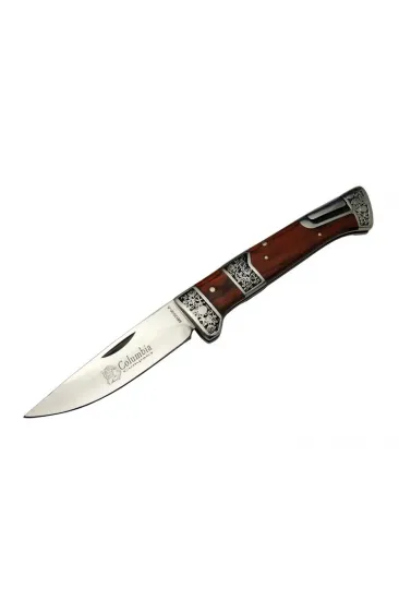 Mb3936a Kahverengi Av / Kamp Çakısı 20cm- Manuel, İşlemeli, Kemerlikli, Ahşap Sap Mb3936a Kahverengi Av / Kamp Çakısı 20cm- Manuel, İşlemeli, Kemerlikli, Ahşap Sap