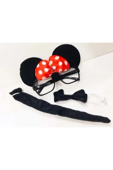 Minnie Mouse Gözlüğü Papyonu Kuyruğu Seti Minnie Mouse Gözlüğü Papyonu Kuyruğu Seti