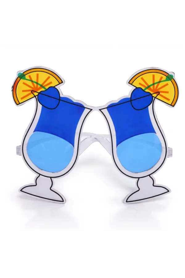 Kokteyl Bardak Parti Gözlüğü Mavi Renk Kokteyl Bardak Parti Gözlüğü Mavi Renk