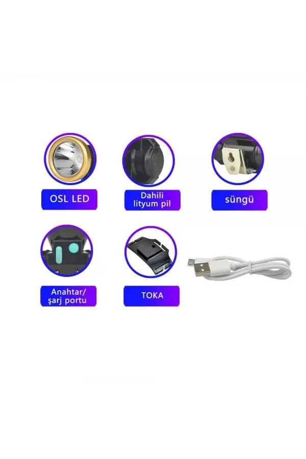 Şarjlı Baret Lambası Osl Led  Wt-065