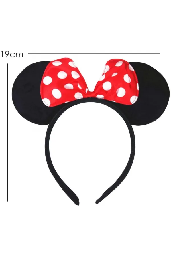 Kırmızı Fiyonklu Minnie Mouse Taç Fare Tacı Kafa Bandı Kırmızı Fiyonklu Minnie Mouse Taç Fare Tacı Kafa Bandı