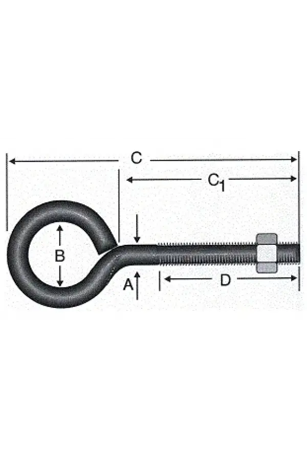 Kapalı Metrik Kanca M5 / 21x80 - 100 Adet