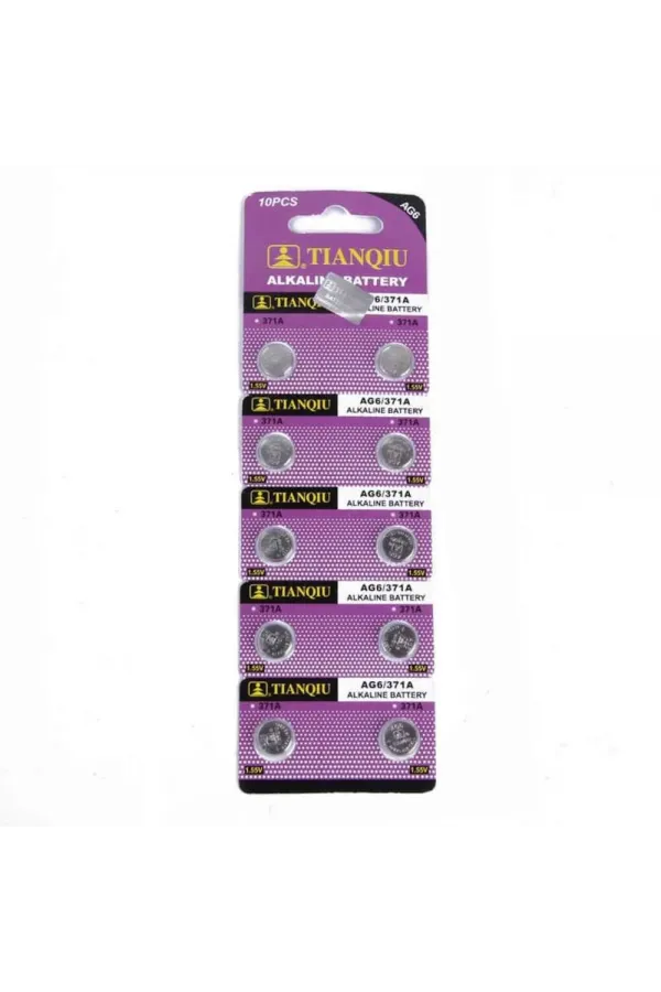 TıanQıu Ag6 Lr920/371 Alkalin 10'lu Düğme Pil TıanQıu Ag6 Lr920/371 Alkalin 10'lu Düğme Pil