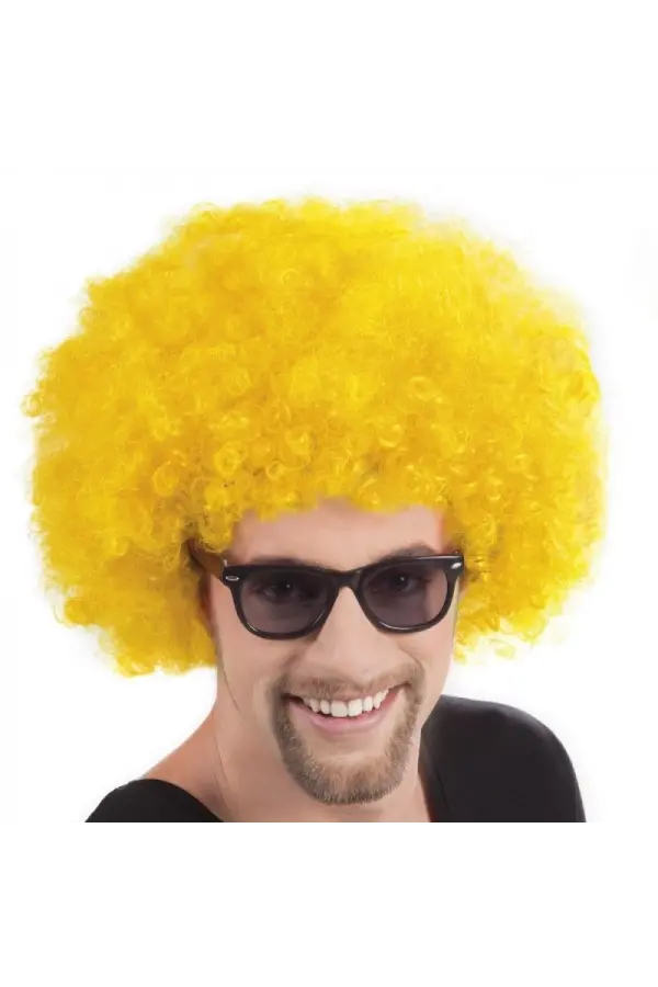 Sarı Renk Kıvırcık Afro Bonus Peruk Sarı Renk Kıvırcık Afro Bonus Peruk