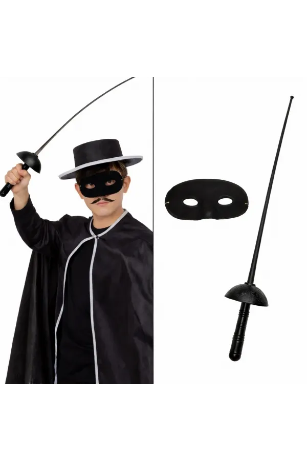 Zorro Kostüm Plastik Aksesuar Seti – Maske Ve Kılıç (67 Cm) Zorro Kostüm Plastik Aksesuar Seti – Maske Ve Kılıç (67 Cm)