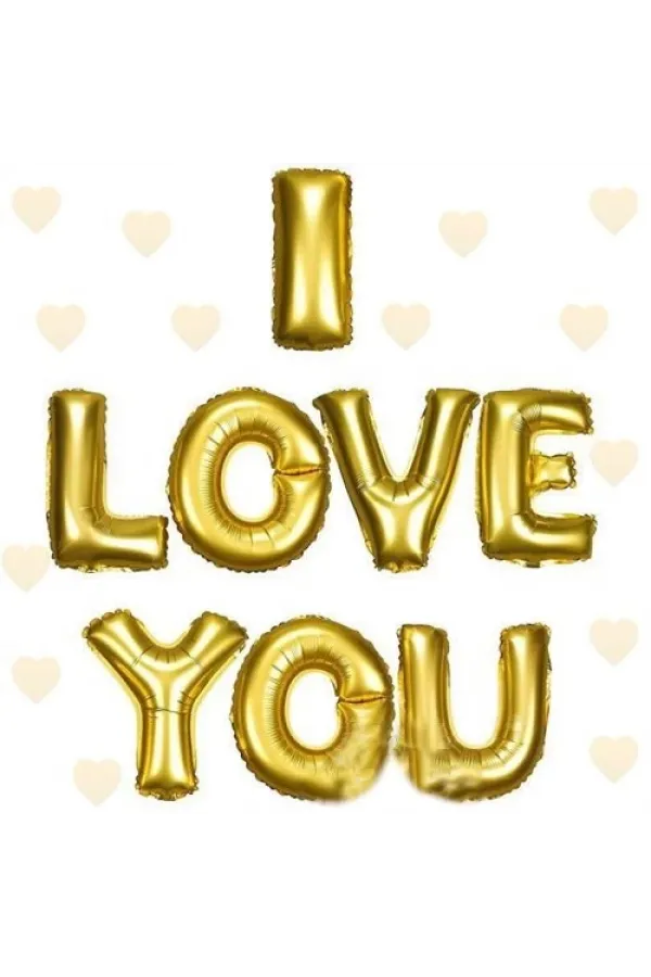 I Love You Folyo Balon Altın Renk 35 Cm I Love You Folyo Balon Altın Renk 35 Cm