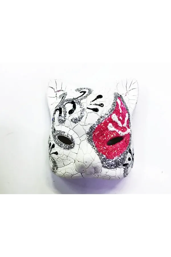 Pembe Renk İşlemeli Seramik Malzemeden İmal Venedik Kedi Model Magnet Pembe Renk İşlemeli Seramik Malzemeden İmal Venedik Kedi Model Magnet
