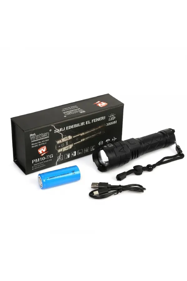 3000 Lümen Güçlü El Feneri Wt-604 3000 Lümen Güçlü El Feneri Wt-604