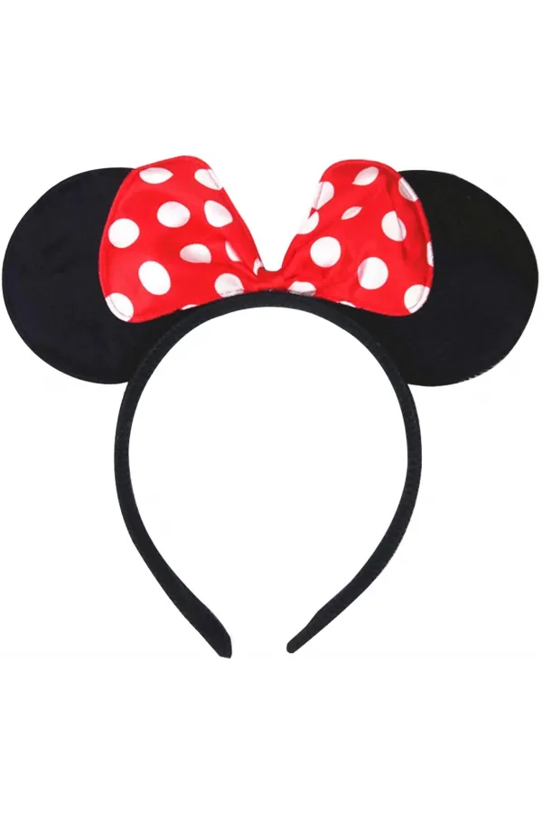 Kırmızı Fiyonklu Minnie Mouse Taç Fare Tacı Kafa Bandı Kırmızı Fiyonklu Minnie Mouse Taç Fare Tacı Kafa Bandı