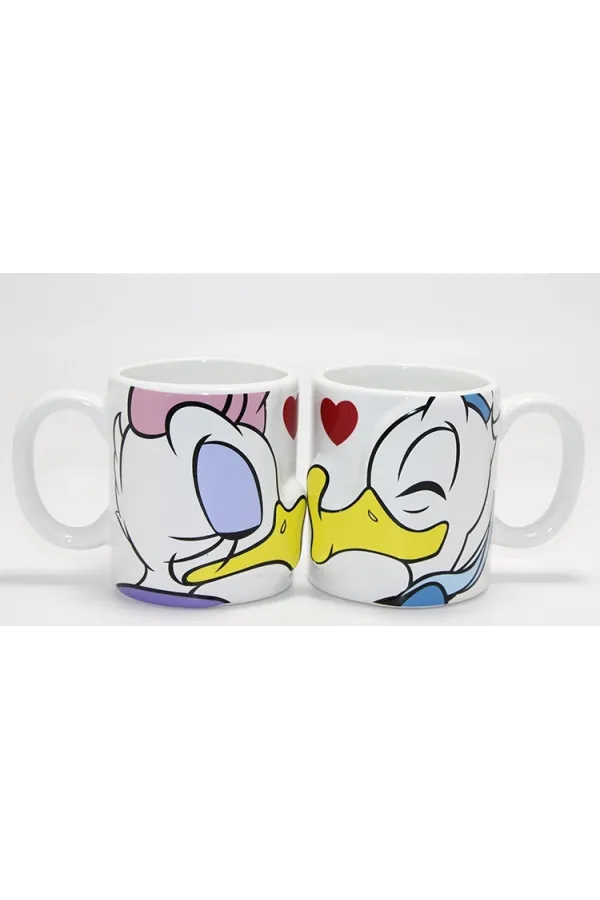 Donald Ve Daisy Duck 2'li Öpüşen Çift Kupa Bardak Seti Alk4539 Donald Ve Daisy Duck 2'li Öpüşen Çift Kupa Bardak Seti Alk4539