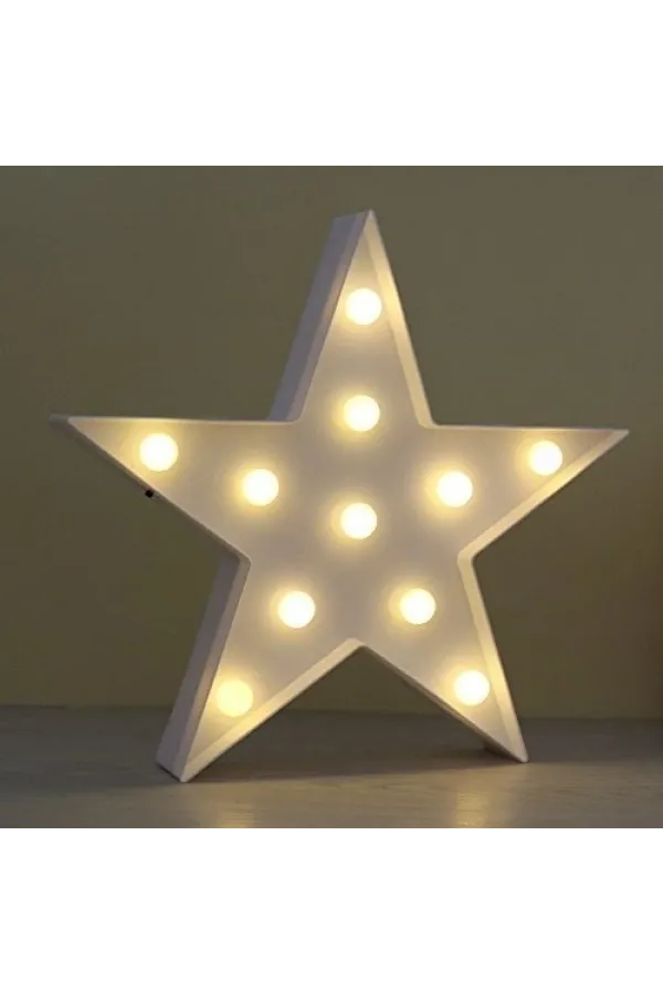 Led Işıklı Beyaz Yıldız Gece Lambası Led Işıklı Beyaz Yıldız Gece Lambası