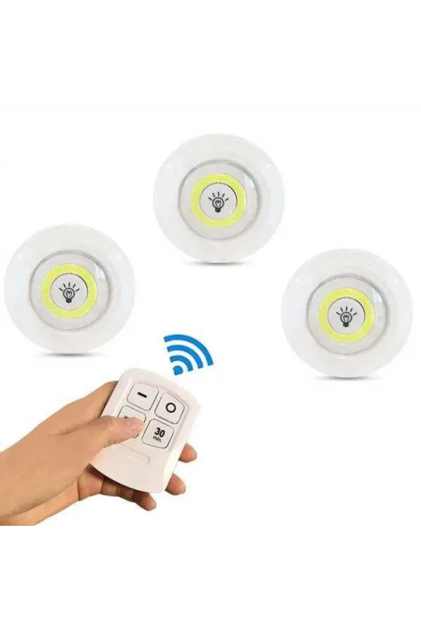 Kablosuz Uzaktan Kumandalı 3lü Led Lamba Seti Kablosuz Uzaktan Kumandalı 3lü Led Lamba Seti