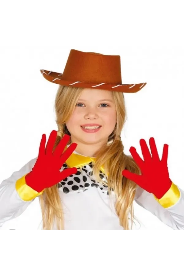 Kırmızı Renk Çocuk Boy Likralı Pandomim Eldiveni Kırmızı Renk Çocuk Boy Likralı Pandomim Eldiveni