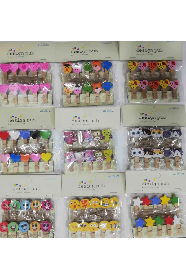 10'lu Şekilli Ahşap Mandallar 3.5cm (10'lu Set-10 Paket) 10'lu Şekilli Ahşap Mandallar 3.5cm (10'lu Set-10 Paket)