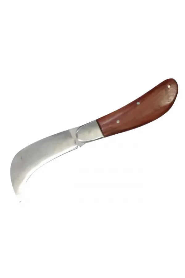 Bursa Çelik Eğri Bağ / Kablo / Aşı Çakısı, Ahşap Saplı - 22 Cm Bursa Çelik Eğri Bağ / Kablo / Aşı Çakısı, Ahşap Saplı - 22 Cm