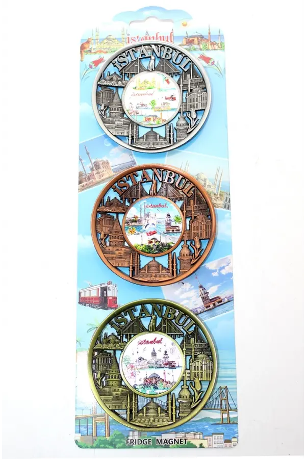 İstanbul Temalı Metal Magnet 3'lü Set Alk2891 İstanbul Temalı Metal Magnet 3'lü Set Alk2891