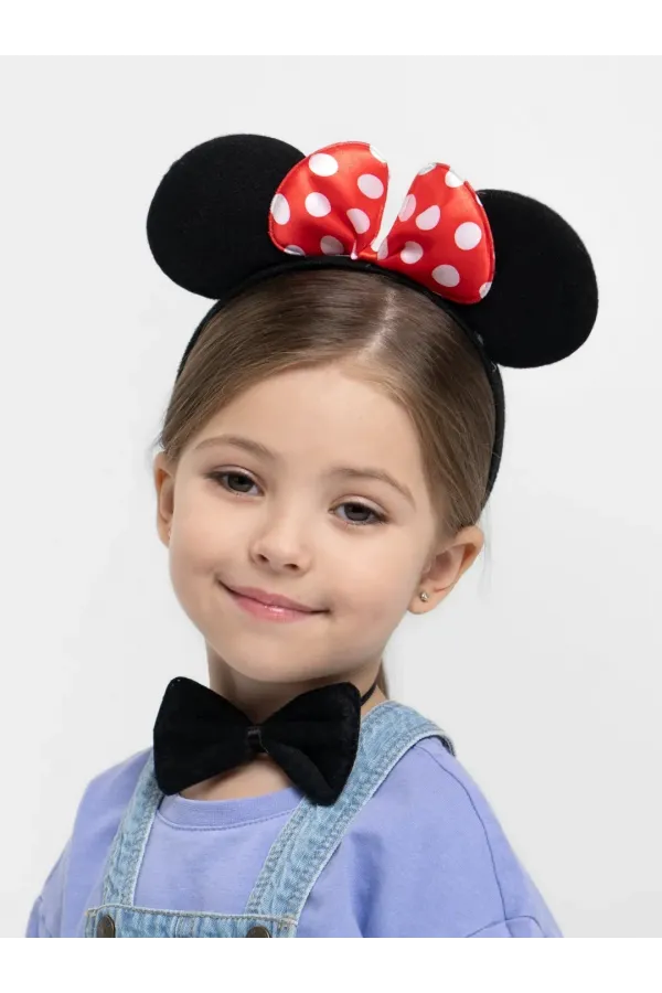 Minnie Mouse Kostüm Seti Taç Kuyruk Papyon Gösteri Seti Minnie Mouse Kostüm Seti Taç Kuyruk Papyon Gösteri Seti