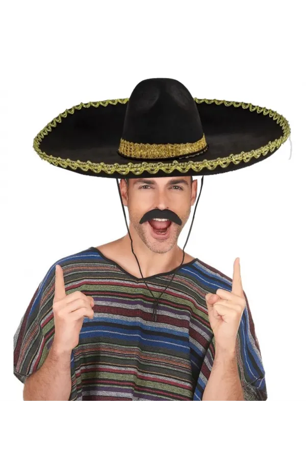 Sombrero Meksika Şapkası Mariachi Altın Şeritli Yetişkin Boy Sombrero Meksika Şapkası Mariachi Altın Şeritli Yetişkin Boy