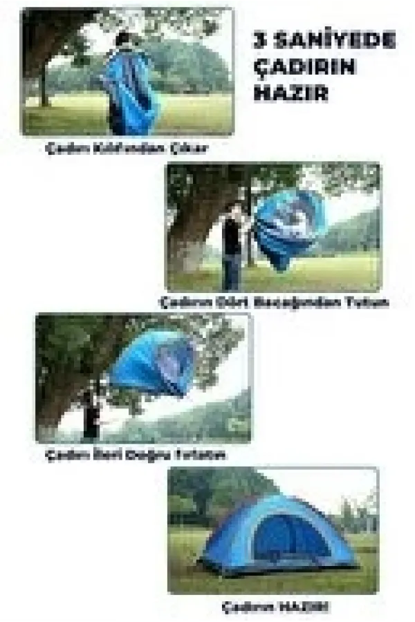 Otomatik Havada Açılan Su Geçirmez Çadır 4 Kişilik Otomatik Havada Açılan Su Geçirmez Çadır 4 Kişilik