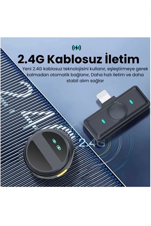 2 Adet Profesyonel Kablosuz Yaka Mikrofonu Lighting Uyumlu Manyetik Klipsli 2 Adet Profesyonel Kablosuz Yaka Mikrofonu Lighting Uyumlu Manyetik Klipsli