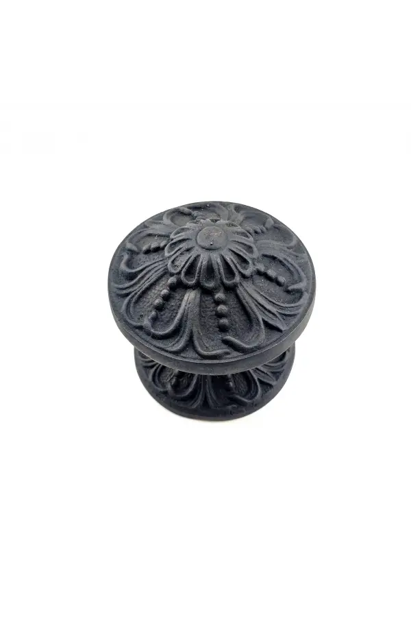 Antika Tarz Dekoratif Pirinç Çiçekli Kapı Tokmağı - 80 Mm Çap, Oksit Antika Tarz Dekoratif Pirinç Çiçekli Kapı Tokmağı - 80 Mm Çap, Oksit