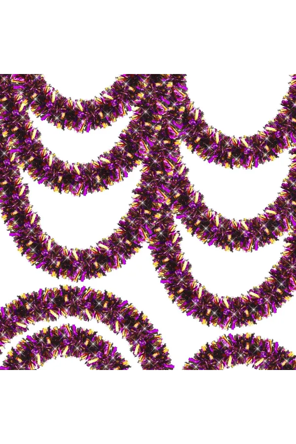 Mor Turuncu Renk 4 Cm Genişlik Garland Çift Renk Sim Süs 180 Cm Mor Turuncu Renk 4 Cm Genişlik Garland Çift Renk Sim Süs 180 Cm