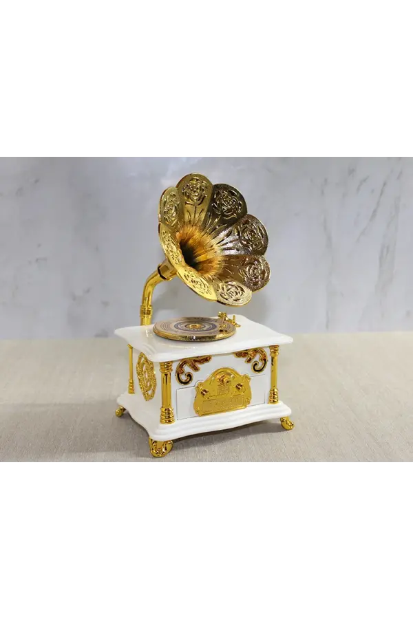 Gramafon Müzik Kutusu Beyaz Alk3790 Gramafon Müzik Kutusu Beyaz Alk3790