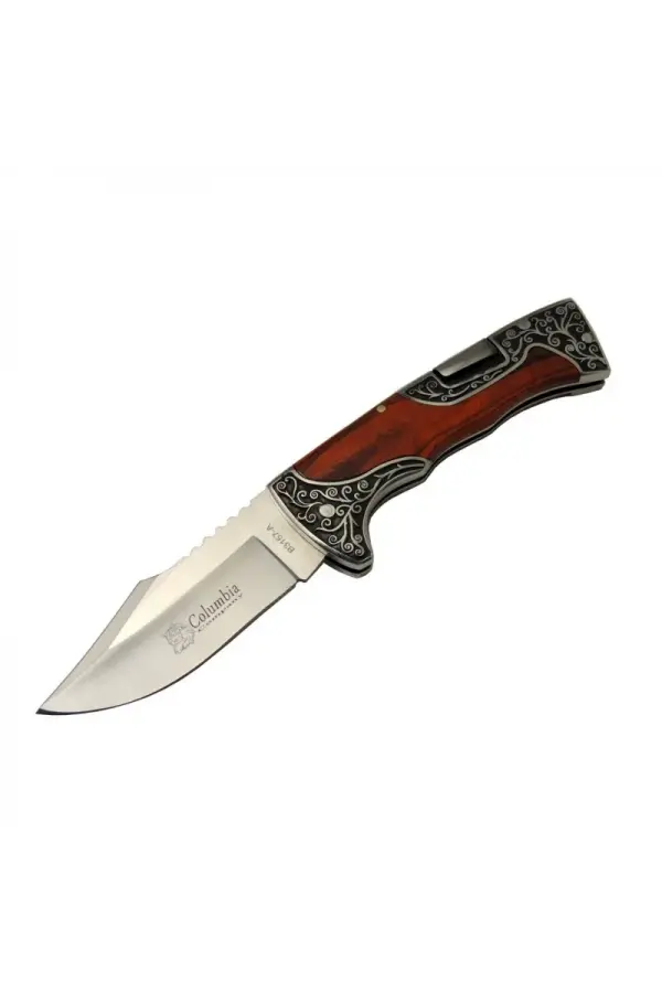 B3157a İşlemeli Kamp Çakı 22 Cm - Gül Ağacı Saplı, Manuel Açılma B3157a İşlemeli Kamp Çakı 22 Cm - Gül Ağacı Saplı, Manuel Açılma
