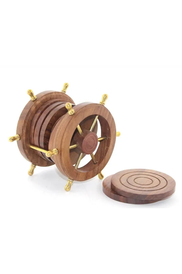 Pirinç Dümenli Ahşap Bardak Altı W720 Pirinç Dümenli Ahşap Bardak Altı W720