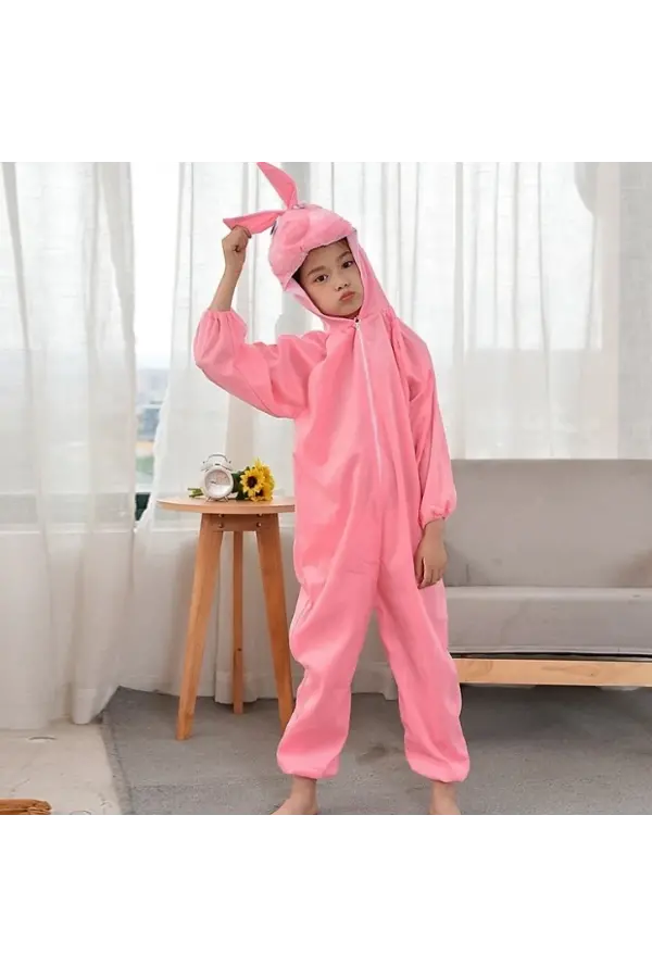 Çocuk Tavşan Kostümü Pembe Renk 4-5 Yaş 100 Cm Çocuk Tavşan Kostümü Pembe Renk 4-5 Yaş 100 Cm