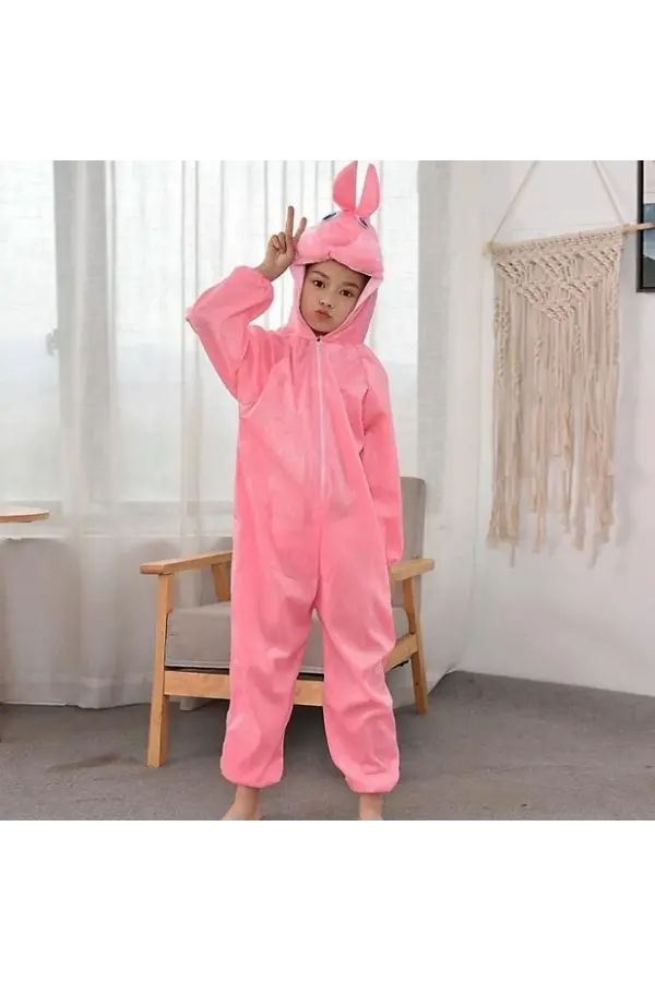 Çocuk Tavşan Kostümü Pembe Renk 4-5 Yaş 100 Cm Çocuk Tavşan Kostümü Pembe Renk 4-5 Yaş 100 Cm