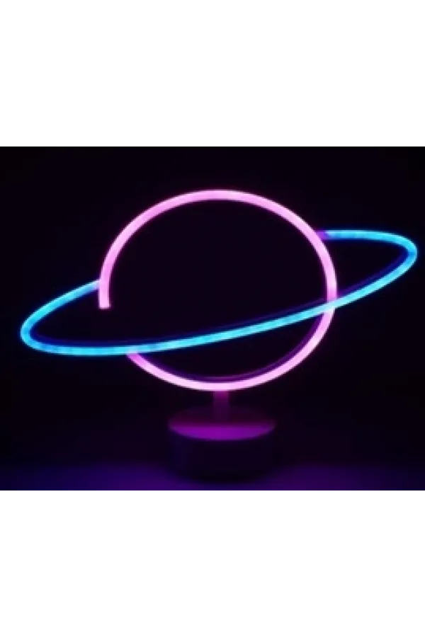 Neon Işıklı Satürn Lamba Pil+usb Mz-n15 Neon Işıklı Satürn Lamba Pil+usb Mz-n15