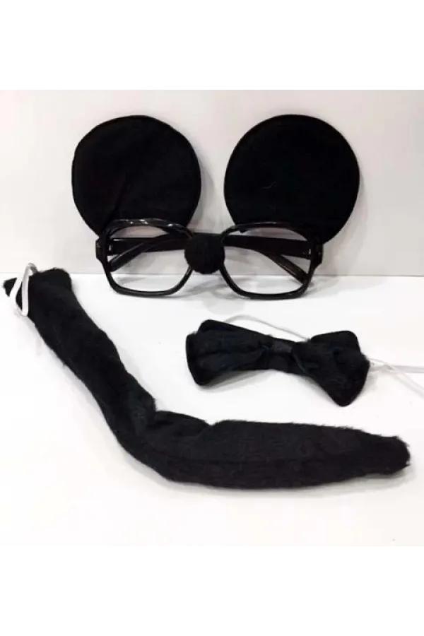 Mickey Mouse Gözlüğü Papyonu Kuyruğu Seti Mickey Mouse Gözlüğü Papyonu Kuyruğu Seti