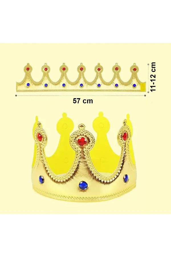 Altın Renk Eva Malzemeden İmal Çocuk Kral Tacı 57 Cm Altın Renk Eva Malzemeden İmal Çocuk Kral Tacı 57 Cm