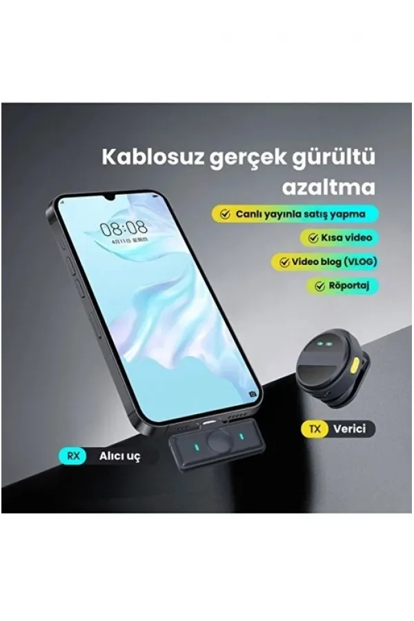 2 Adet Profesyonel Kablosuz Yaka Mikrofonu Lighting Uyumlu Manyetik Klipsli 2 Adet Profesyonel Kablosuz Yaka Mikrofonu Lighting Uyumlu Manyetik Klipsli