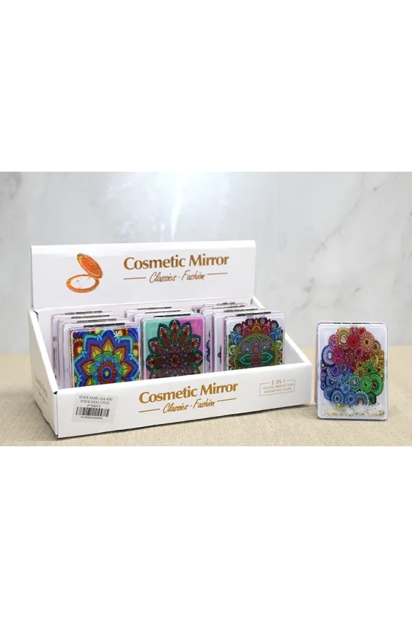 Mandala Desenli Hareketli Sulu El Aynası Alk4583 Mandala Desenli Hareketli Sulu El Aynası Alk4583