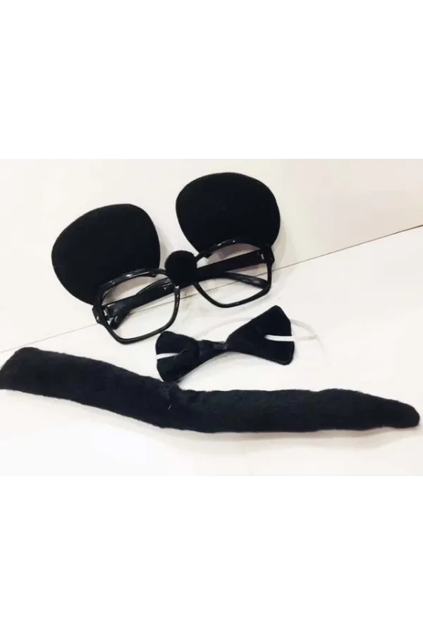 Mickey Mouse Gözlüğü Papyonu Kuyruğu Seti Mickey Mouse Gözlüğü Papyonu Kuyruğu Seti